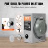 VEVOR 50 Amp Generator Cord and Power Inlet Box Kit, 15FT, NEMA 14-50P/SS2-50R STW 6/3+8/1 AWG Generator Power Cord with Twist Lock Connector
