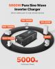 VEVOR Pure Sine Wave Inverter Charger, 5000 Watt, DC 24V to AC 120V Power Inverter with LCD Display, Remote Control