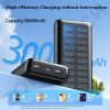 Portable Charger 30000mAh,Solar Power Bank USB-A&USB-C,Compact Power Bank Fast Charging for Mobile Phone,Compatible with Multi-devices, Christmas Gift