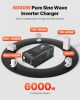 VEVOR Pure Sine Wave Inverter Charger, 6000 Watt, DC 24V to AC 120V Power Inverter with LCD Display, Remote Control