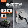 VEVOR 30 Amp Generator Cord and Power Inlet Box Kit, 25 FT, NEMA L14-30P/L14-30R STW 10 AWG Generator Power Extension Cord with Twist Lock Connector